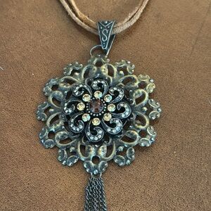 Brass Bohemian Pendant Necklace